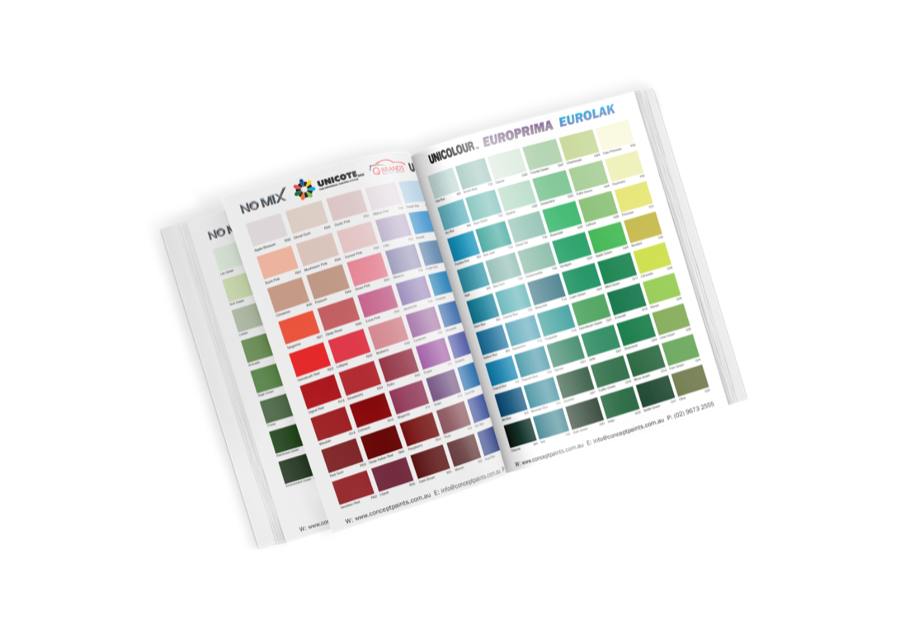 Concept Paints industrial colour swatch library