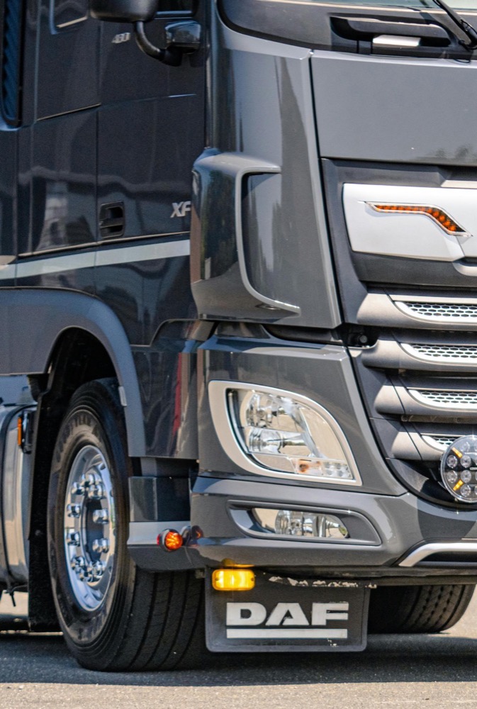 Commercial fleet vehicle with a finished coating