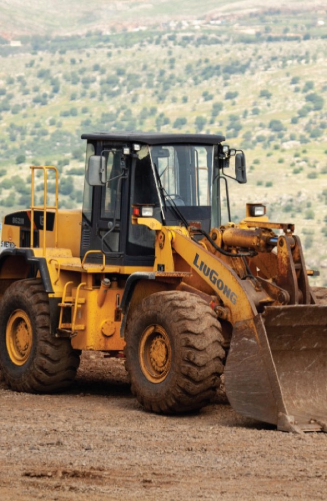 Yellow loader used in heavy industry
