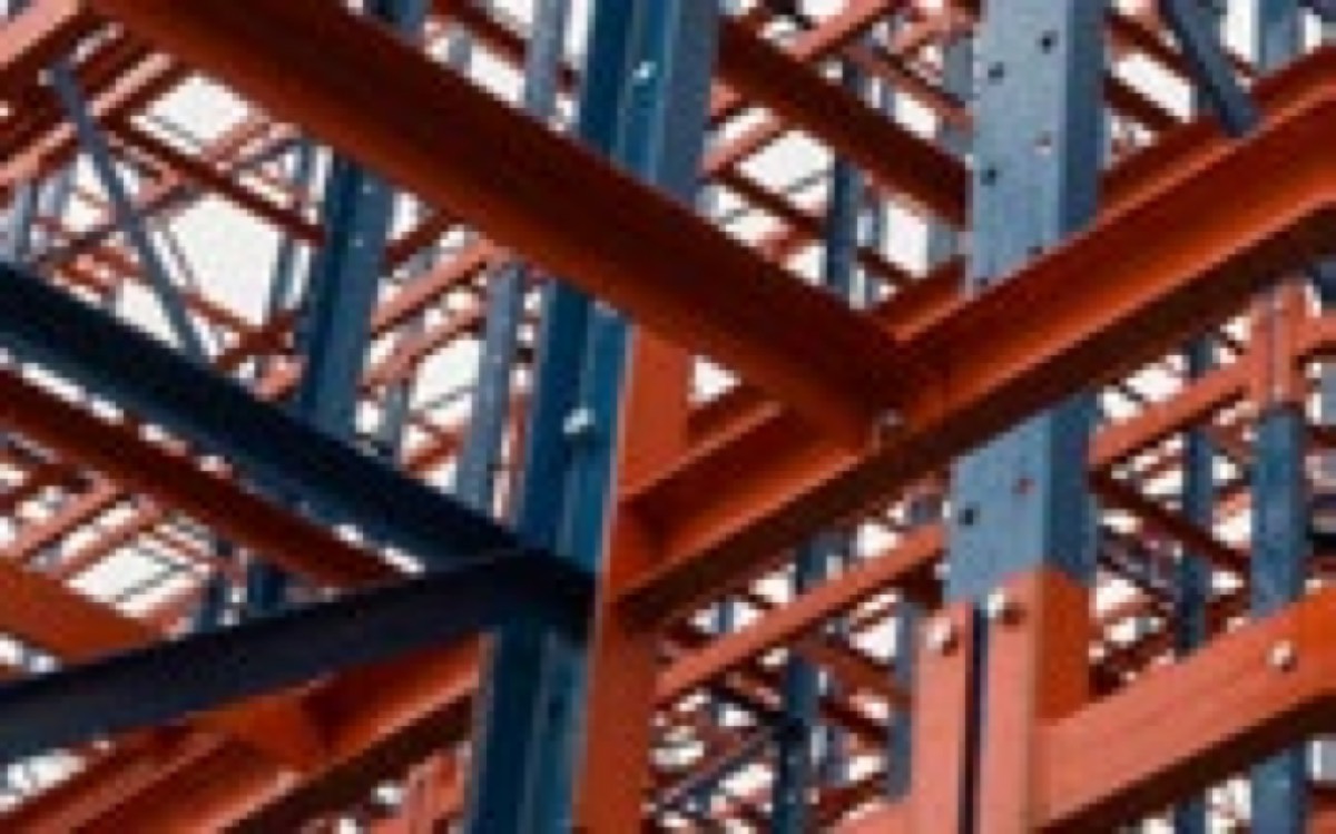 Coated structural steel framework